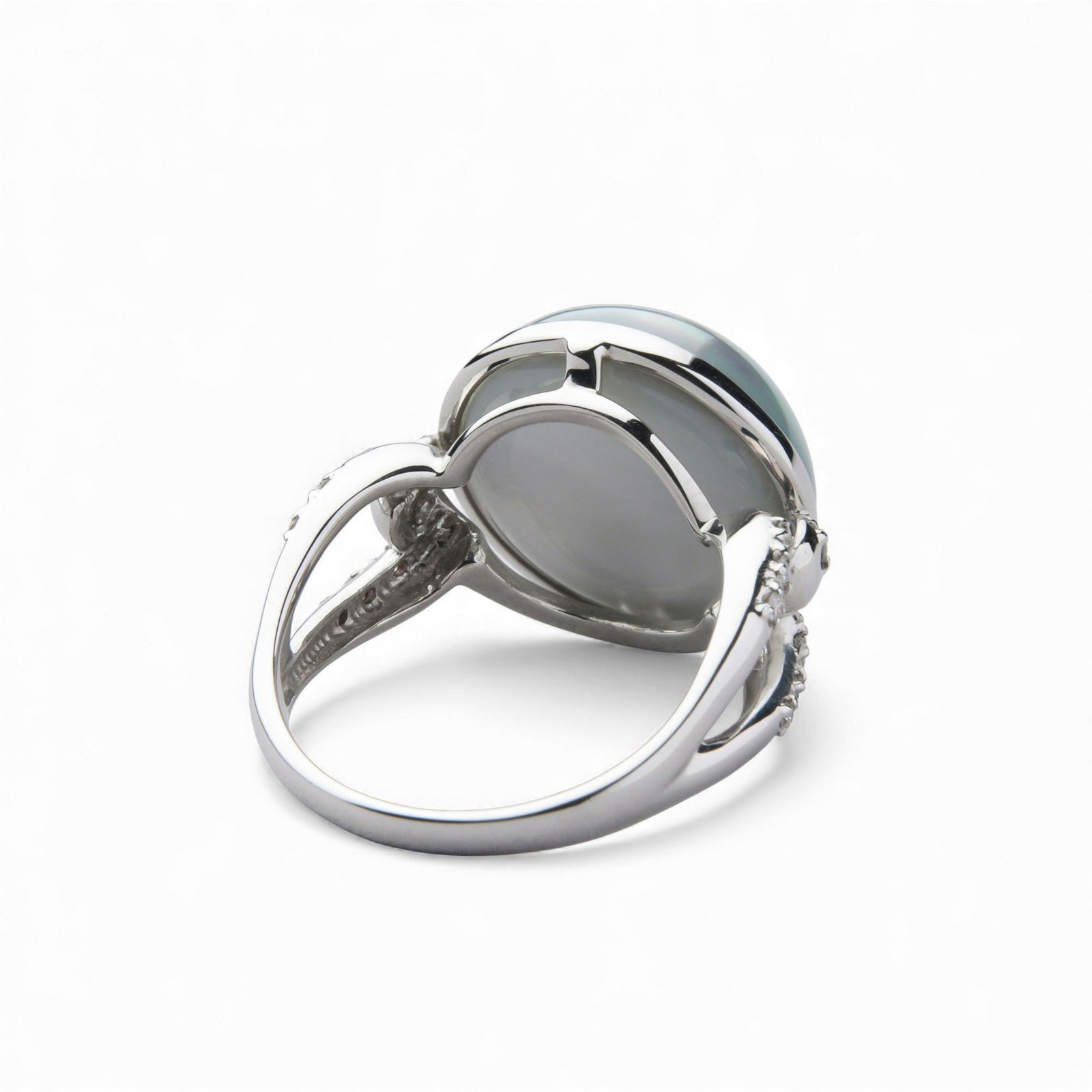 マベ真珠 リング　14mmUP K18WG オーロラパープル [WSP]