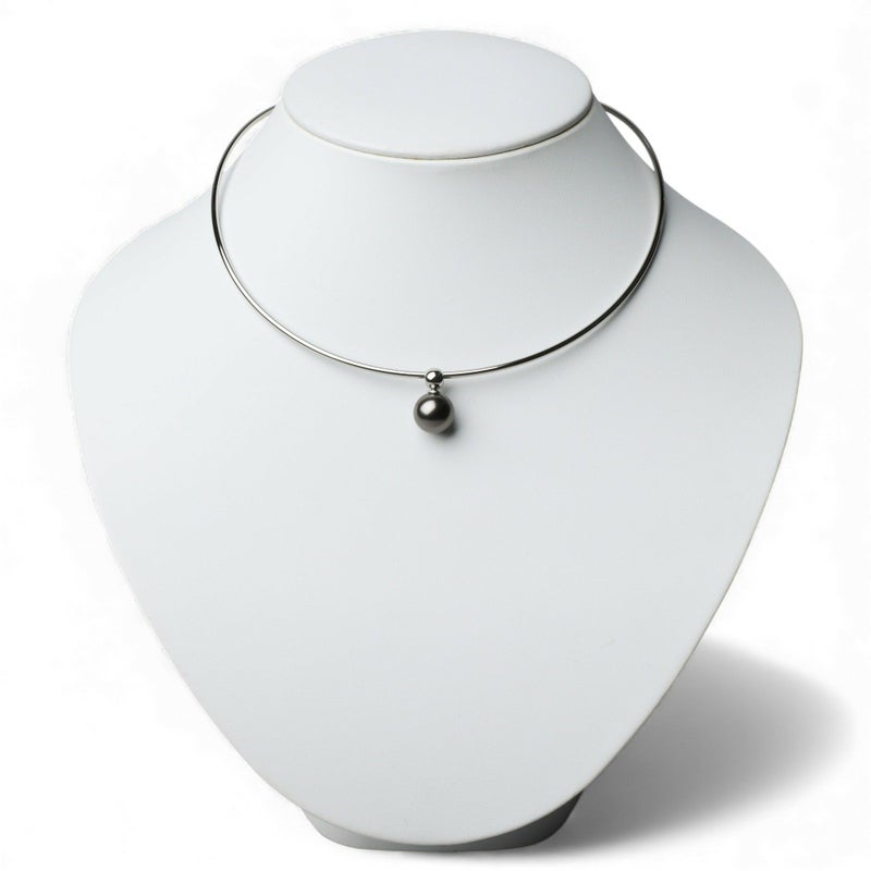 【WEB限定】Tahitian+ タヒチ黒蝶真珠 チョーカー　11mmUP SUS316L