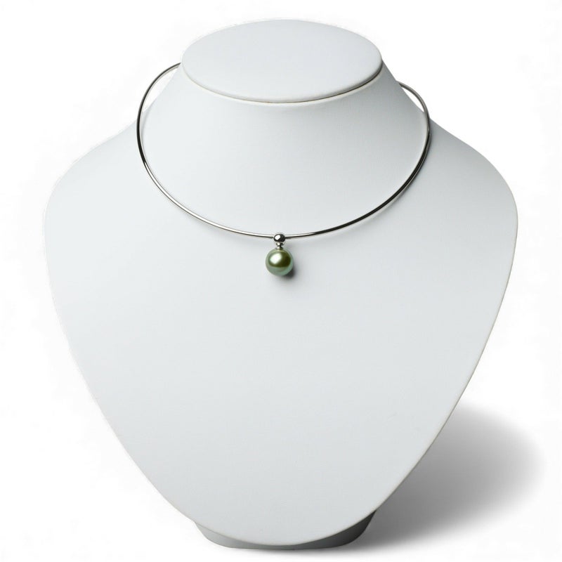 【WEB限定】Pistachio タヒチ黒蝶真珠 チョーカー　11mmUP SUS316L