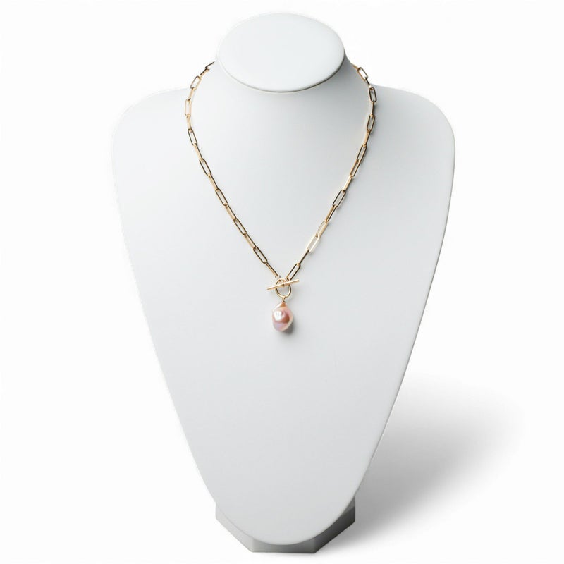 【WEB限定】Unique+ 淡水真珠 ペンダント　13mmUP SUS304 GP オイスターバロック