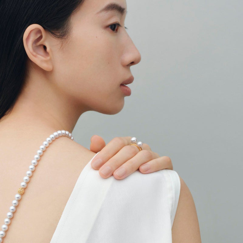 2連 パールリング K18YG [WSP]