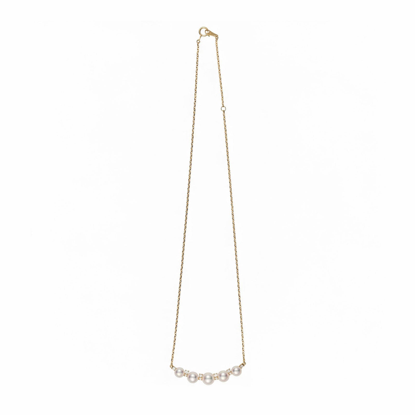 5珠パールグラデーション ダイヤペンダント K18YG [WSP]