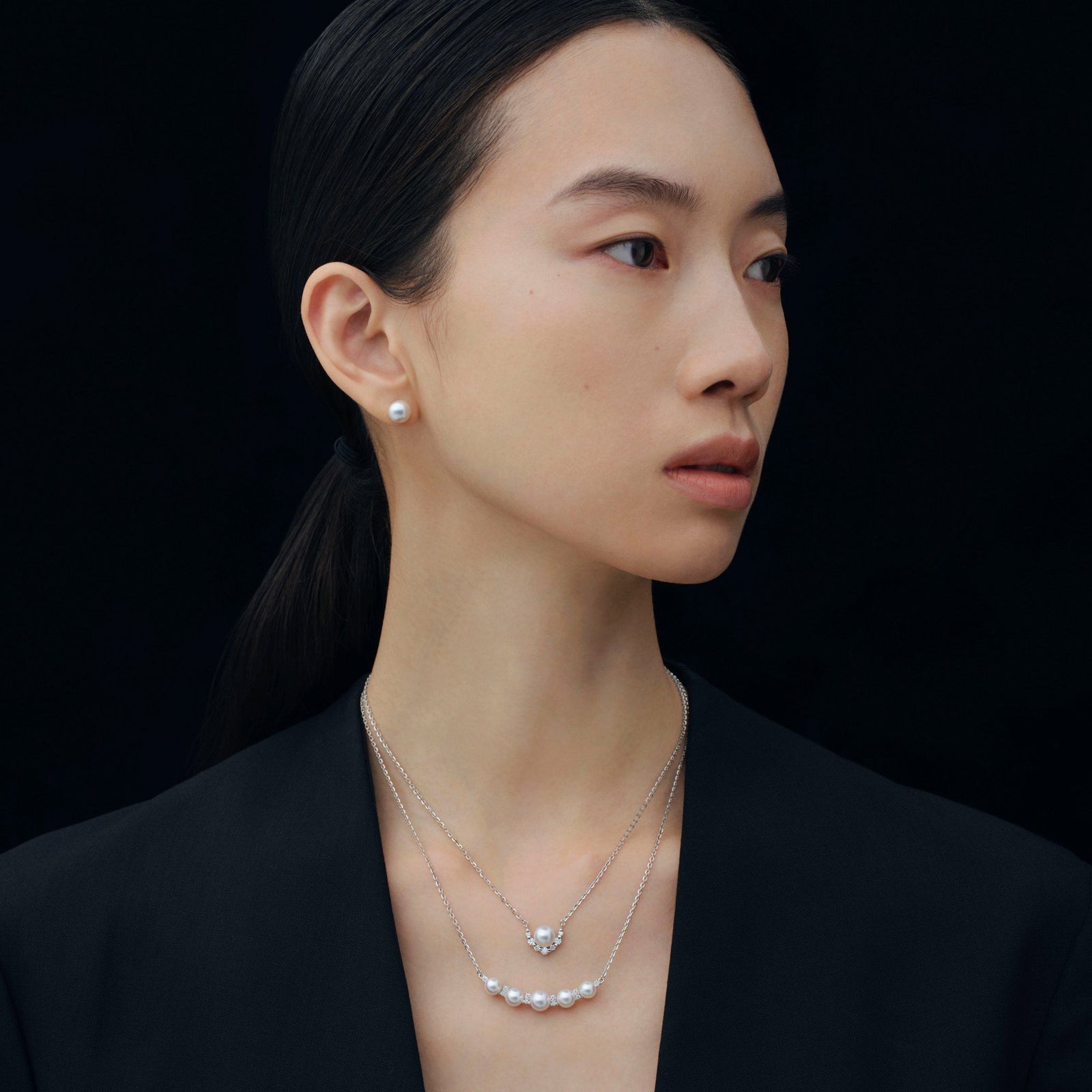 パールとりまき ペンダント PT900/850 [WSP]