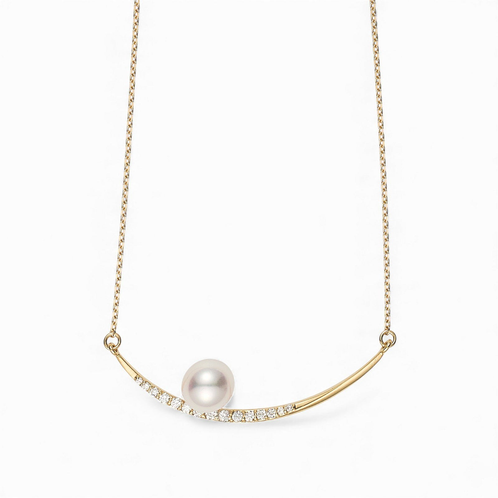 三日月 パールペンダント K18YG [WSP]