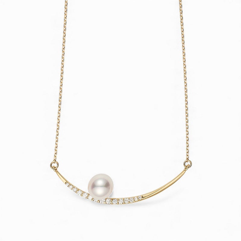 三日月 パールペンダント K18YG [WSP]