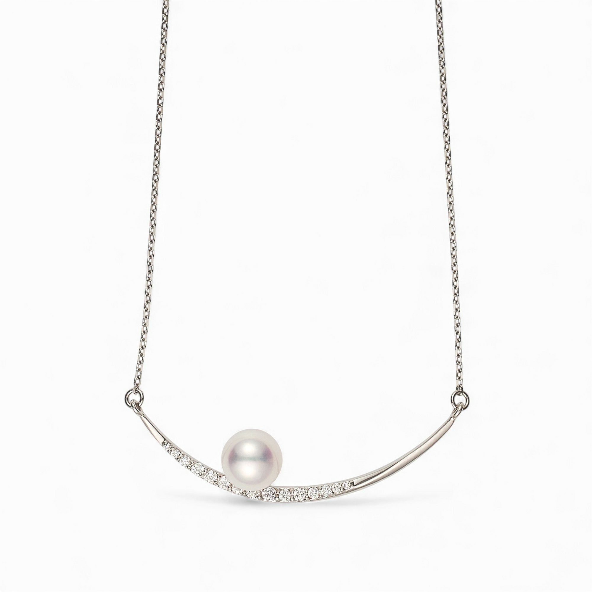 三日月 パールペンダント PT900/850 [WSP] | あこや真珠ペンダント