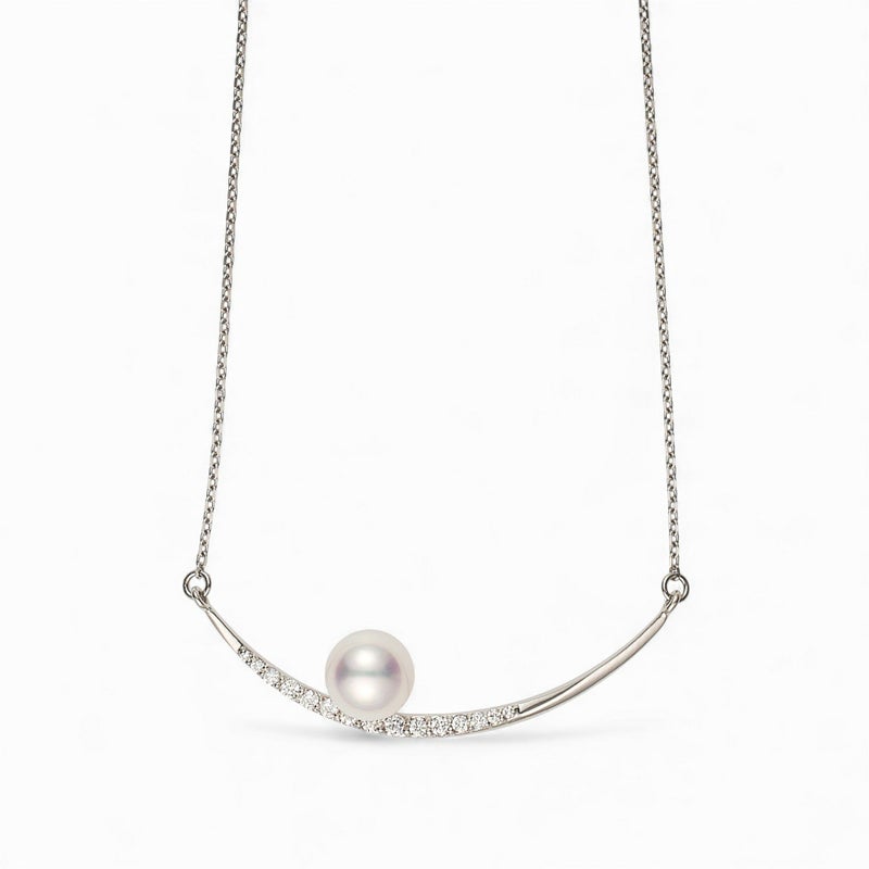 三日月 パールペンダント PT900/850 [WSP]