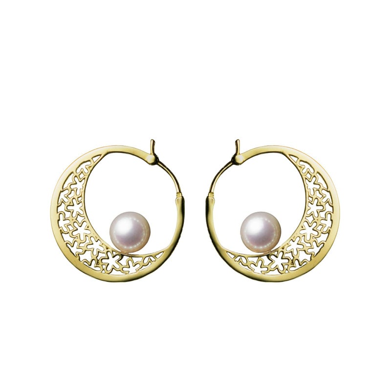 SAKURA　パールピアス K18YG [WSP]