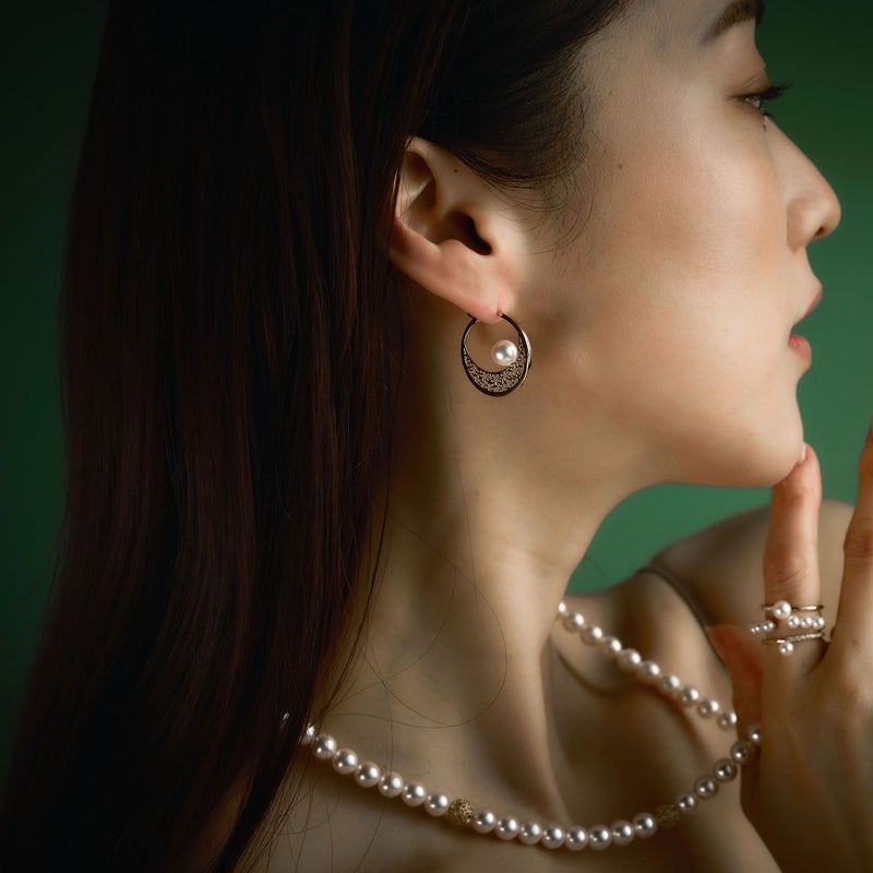 SAKURA　パールピアス K18YG [WSP]