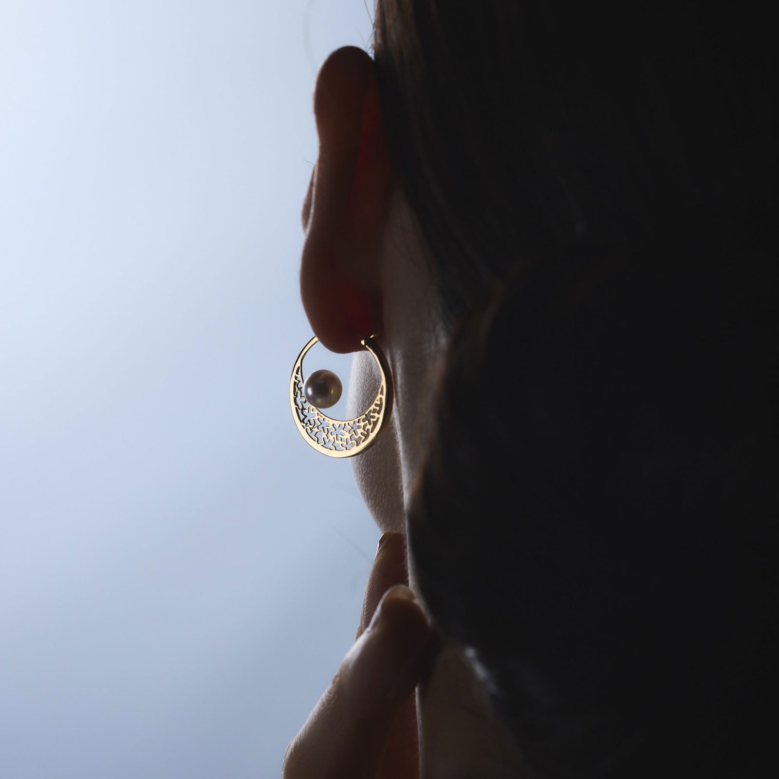 SAKURA　パールピアス K18YG [WSP]