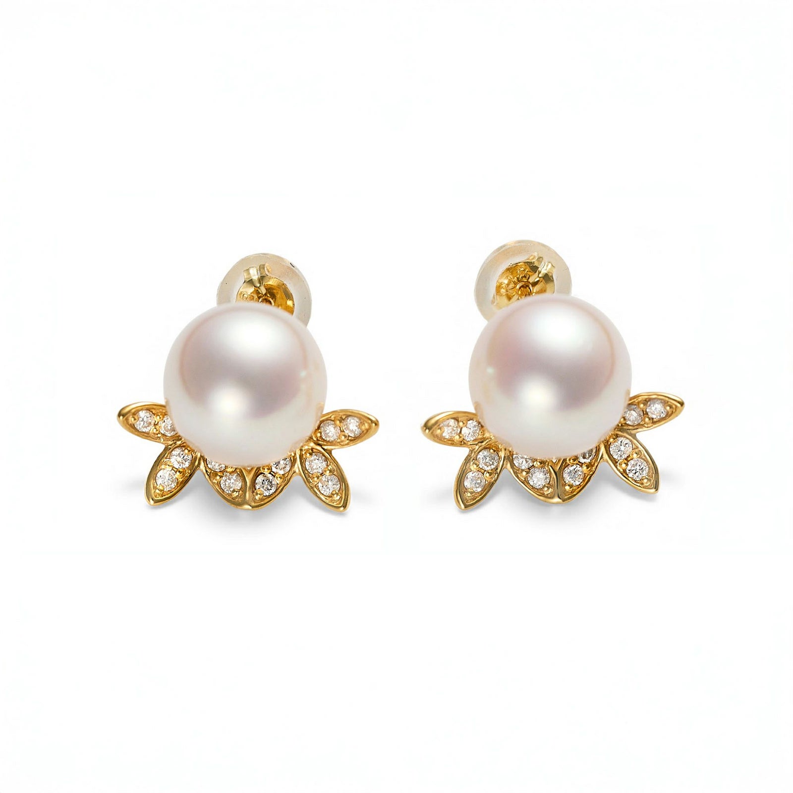 パールダイヤピアス K18YG [WSP]