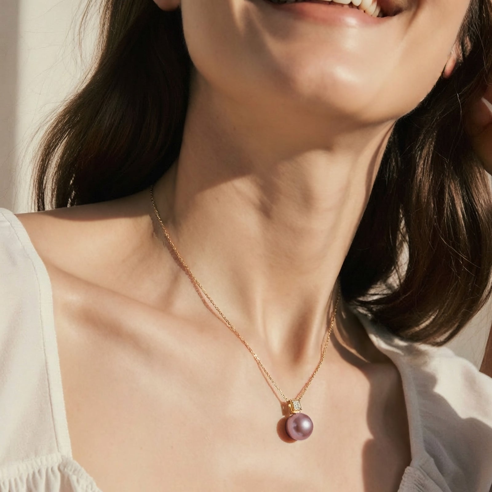 Mauvette 淡水真珠 ペンダント　11mmUP K18YG