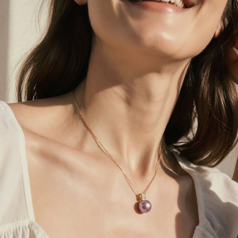 Mauvette 淡水真珠 ペンダント　11mmUP K18YG