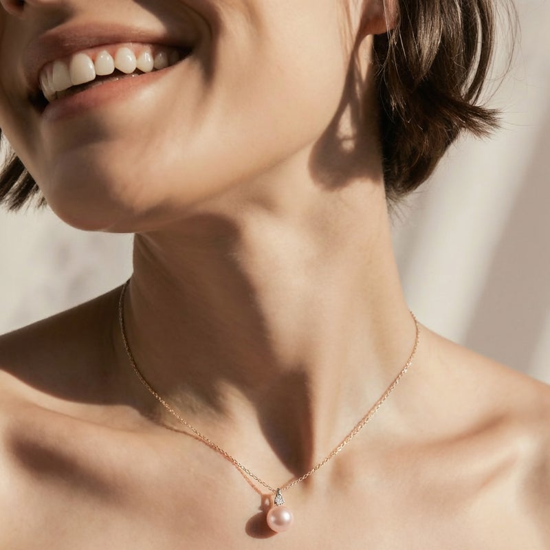 Mauvette 淡水真珠 ペンダントトップ　11mmUP K18YG オレンジ