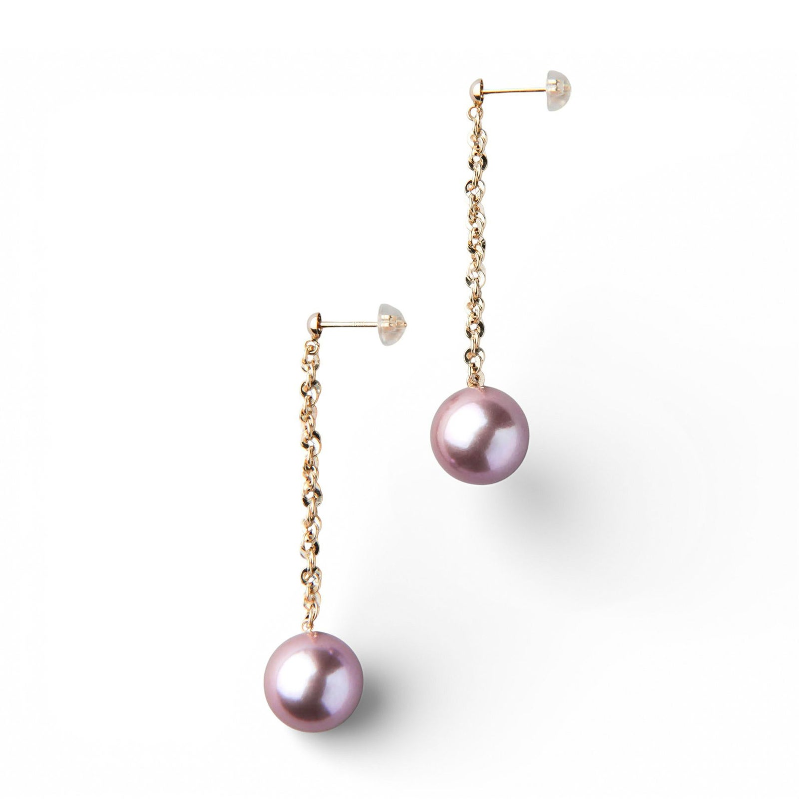  Mauvette 淡水真珠 チェーンピアス　11mmUP K18YG