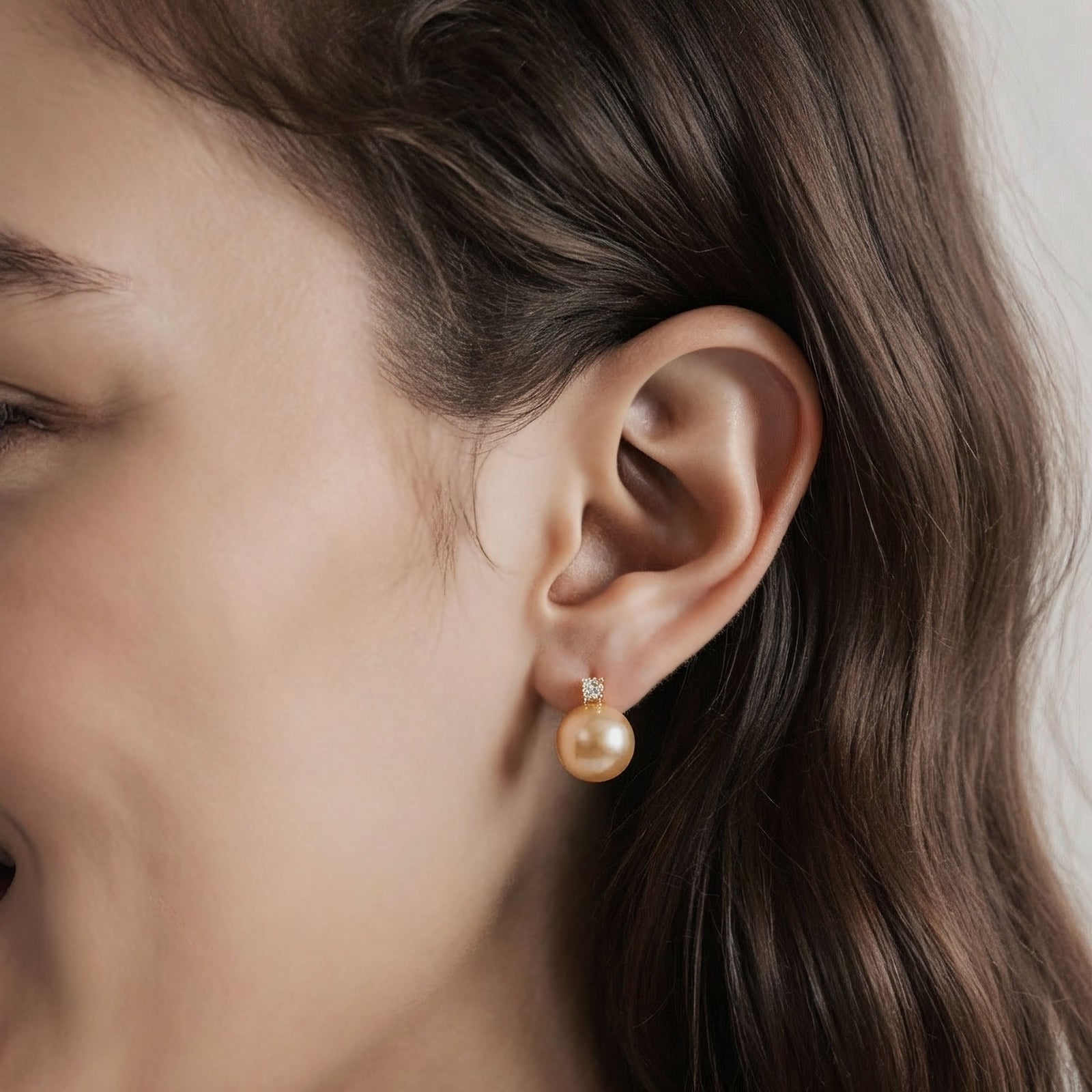 Mauvette 淡水真珠 ピアス　11mmUP K18YG