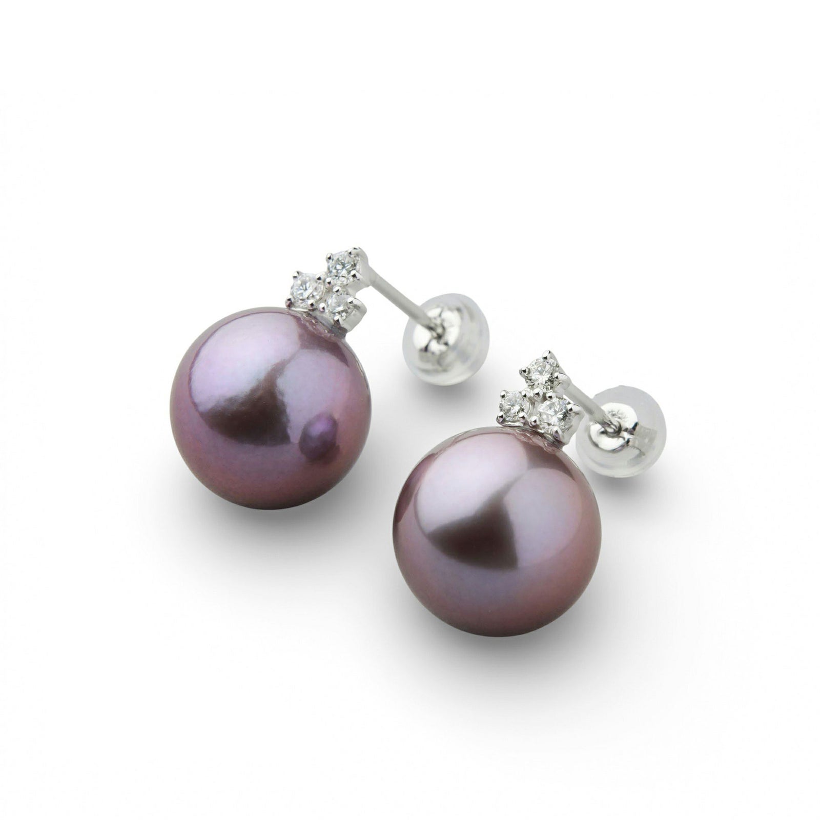  Mauvette 淡水真珠 ピアス　11mmUP PT900 パープル