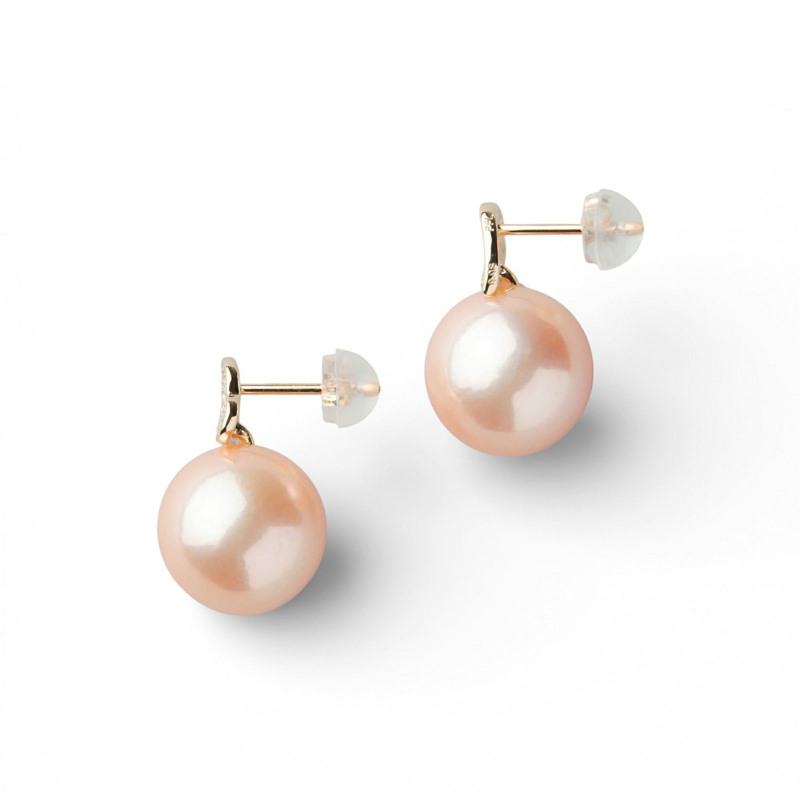 Mauvette 淡水真珠 ピアス　11mmUP K18YG オレンジ