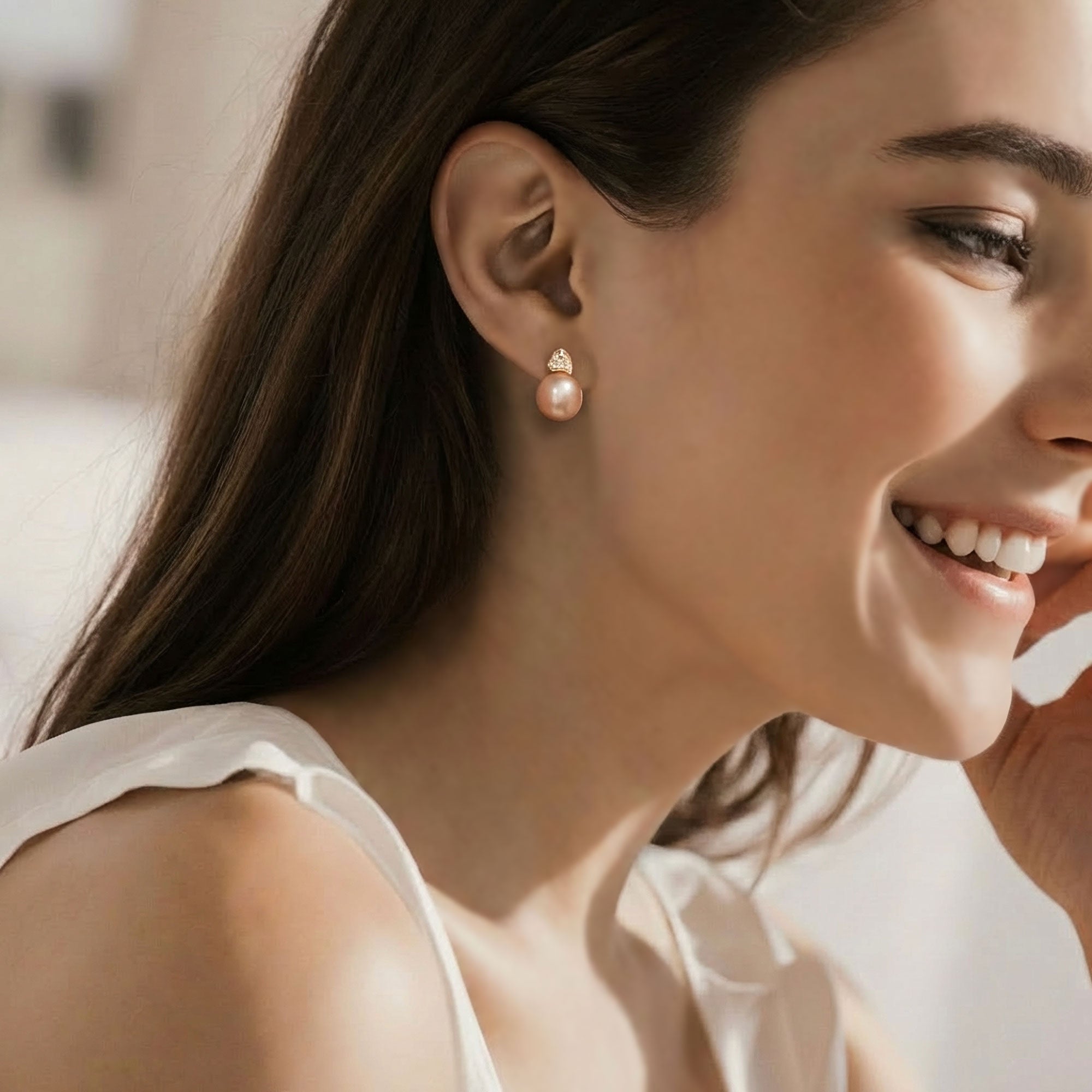 Mauvette 淡水真珠 ピアス 11mmUP K18YG オレンジ | 淡水真珠ピアス