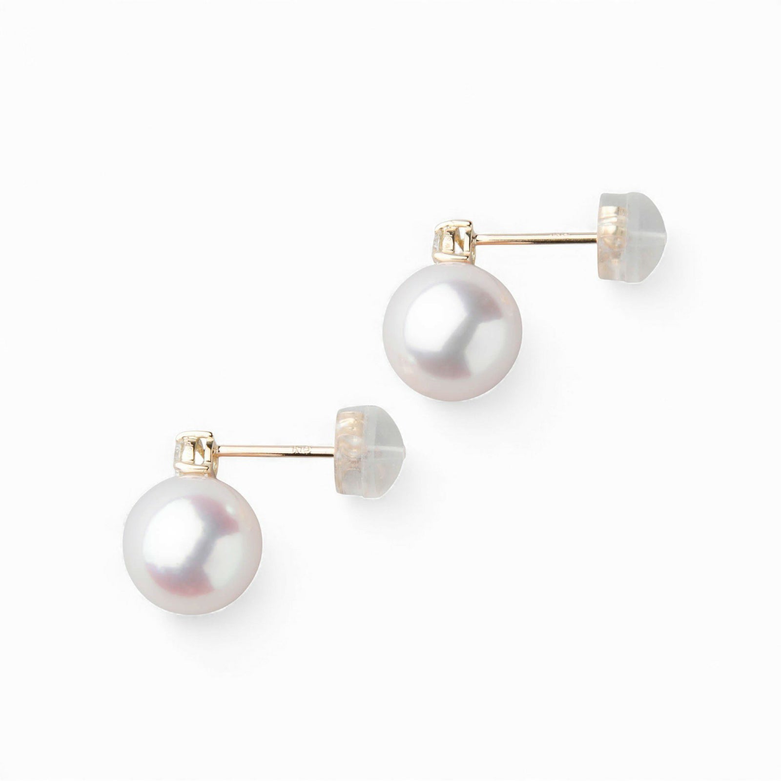 オーロラ花珠真珠 ピアス8.5-9.0mm K18YG -TOP Quality- [WSP]