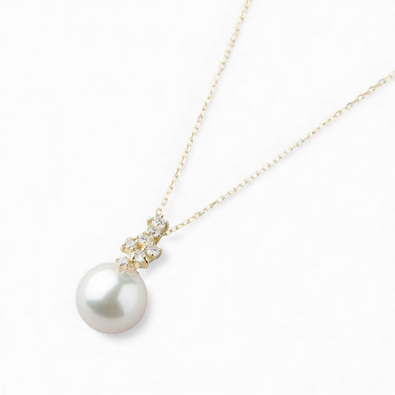 オーロラ花珠真珠 ペンダント　8.5-9.0mm K18YG