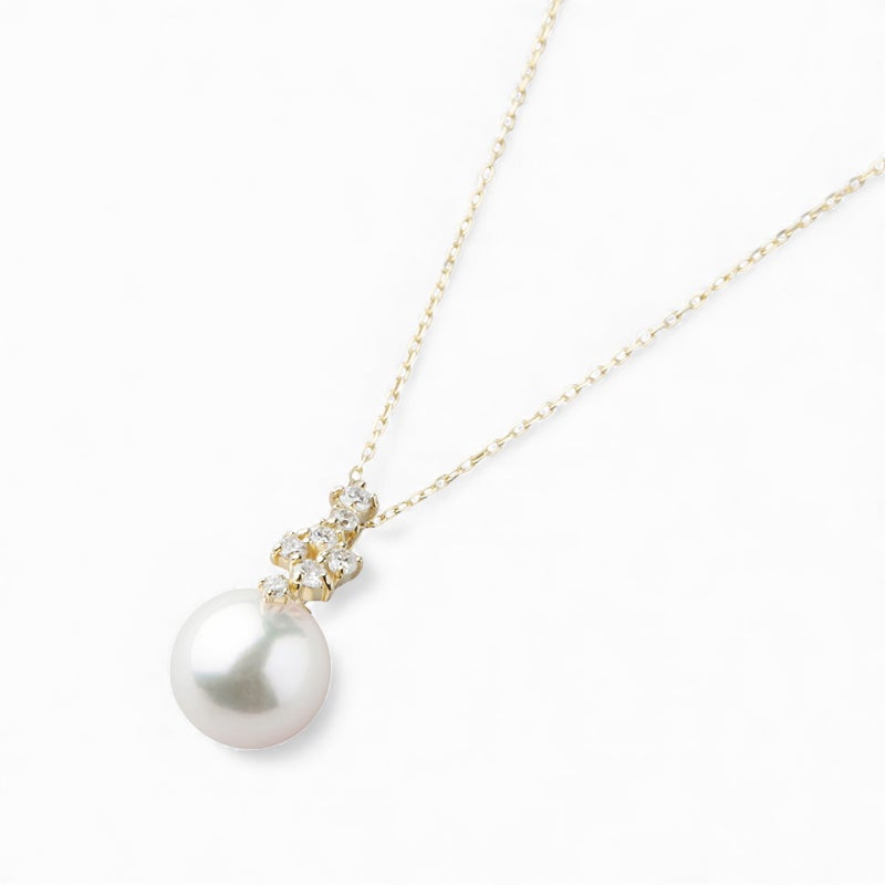 オーロラ花珠真珠 ペンダント　8.5-9.0mm K18YG