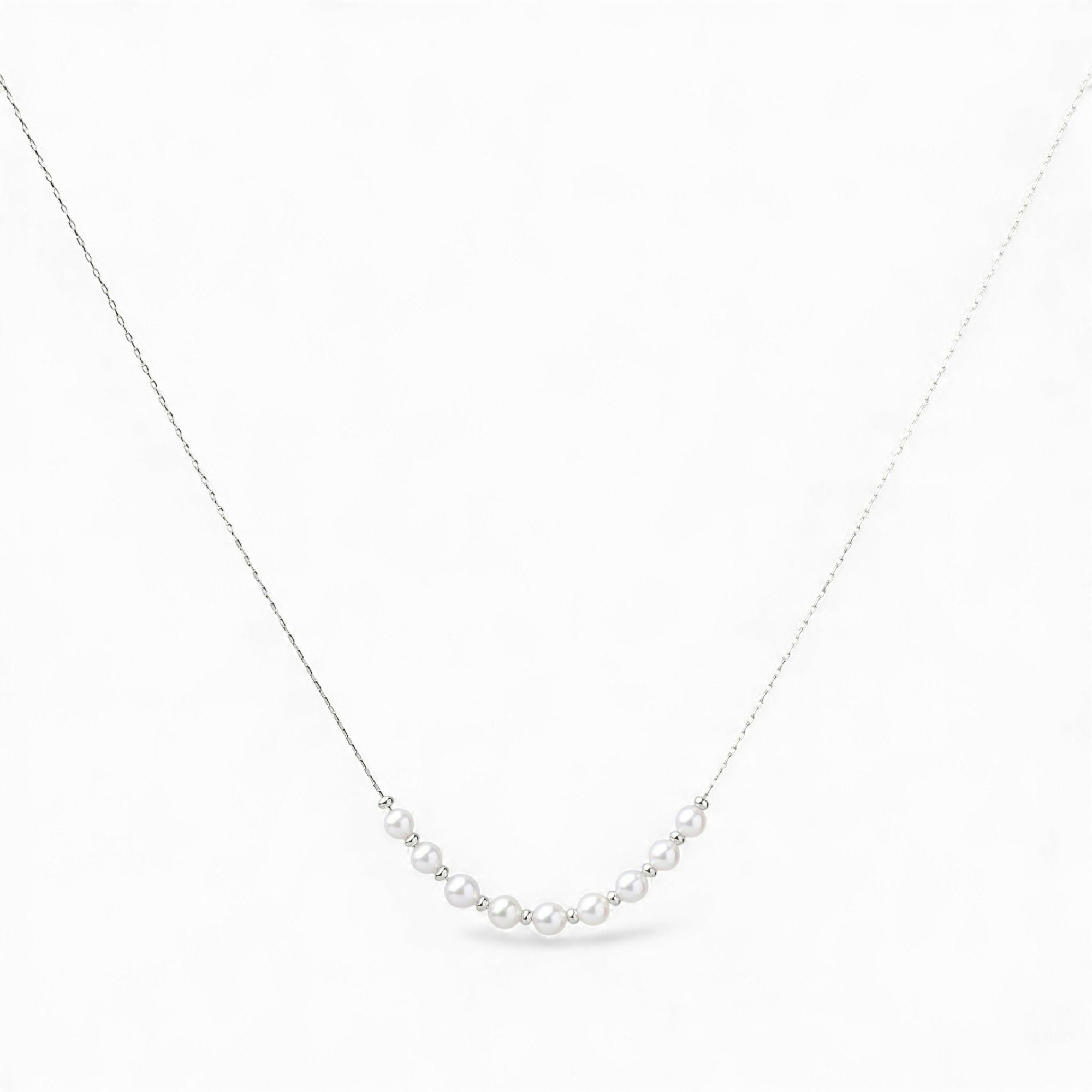 WEB限定】plumberry 淡水真珠 ステーションネックレス 8-9mmUP K10YG