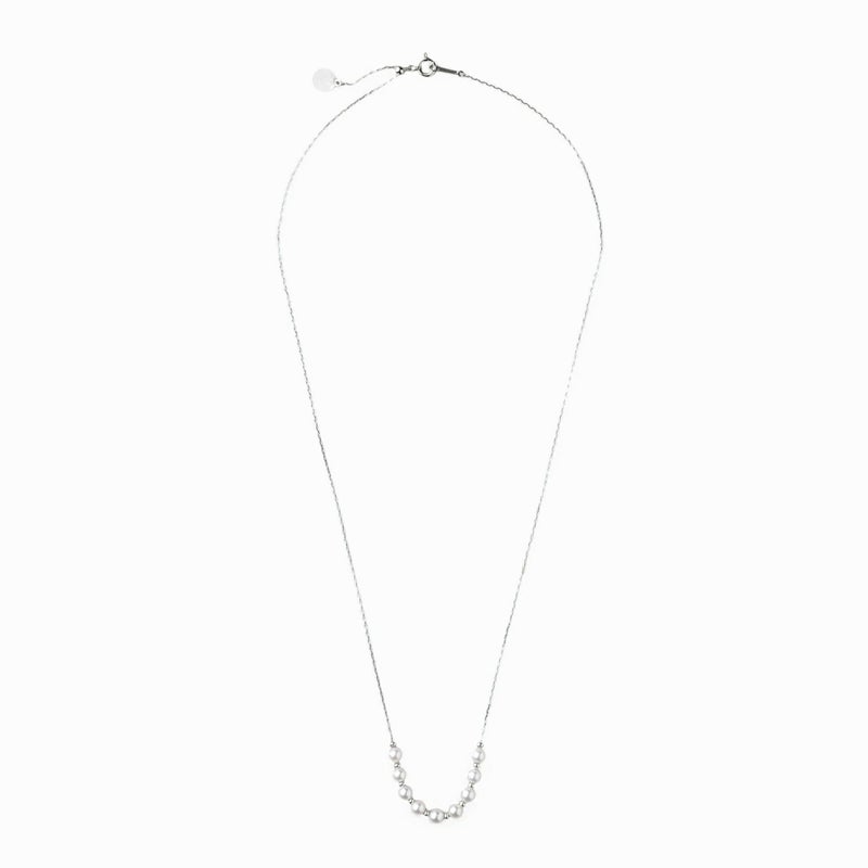 enSTYLE あこや真珠 ステーションネックレス　3.5-4.0mm PT900 スライドボール