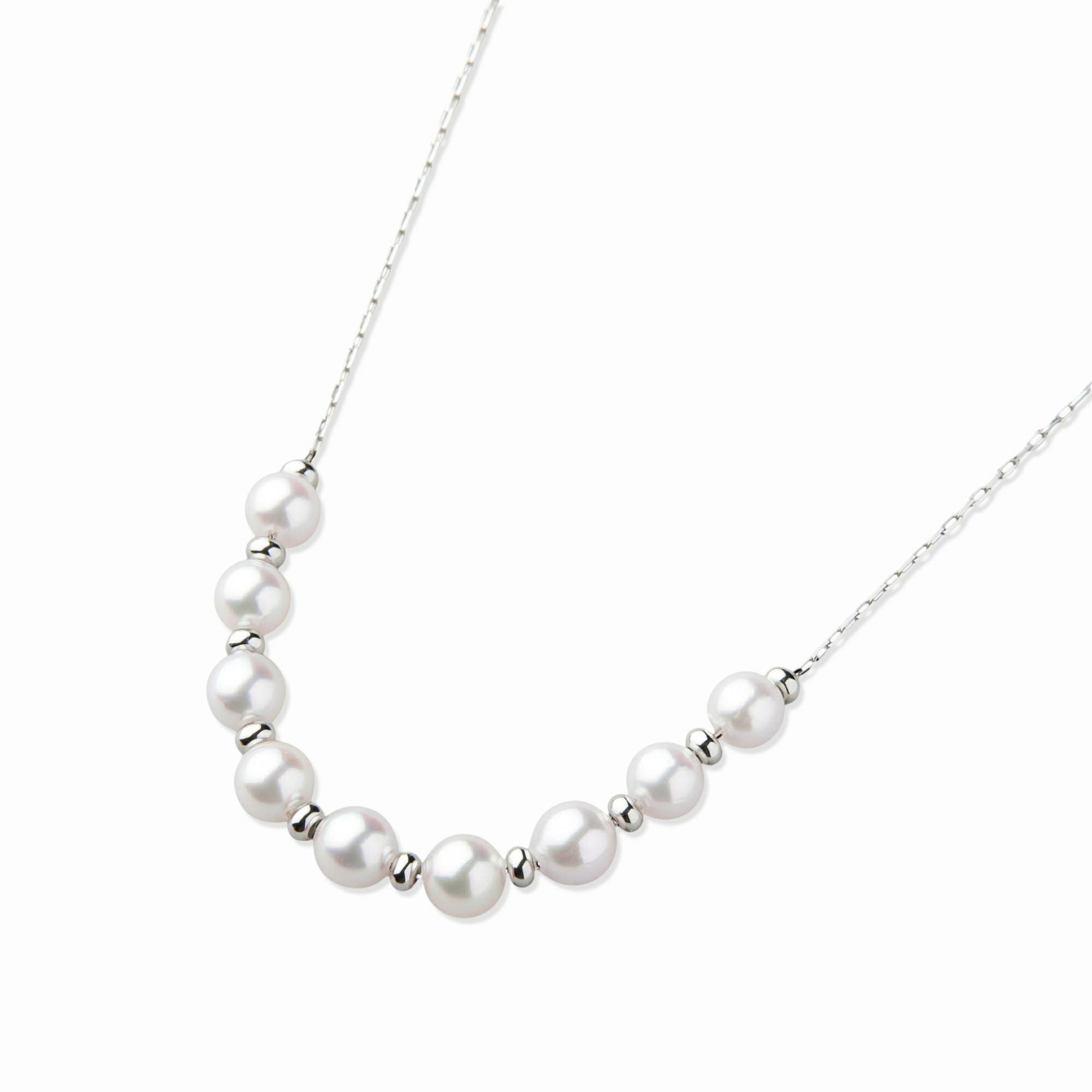enSTYLE あこや真珠 ステーションネックレス 3.5-4.0mm PT900 スライド