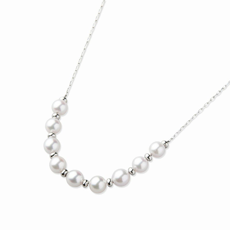 enSTYLE あこや真珠 ステーションネックレス　3.5-4.0mm PT900 スライドボール