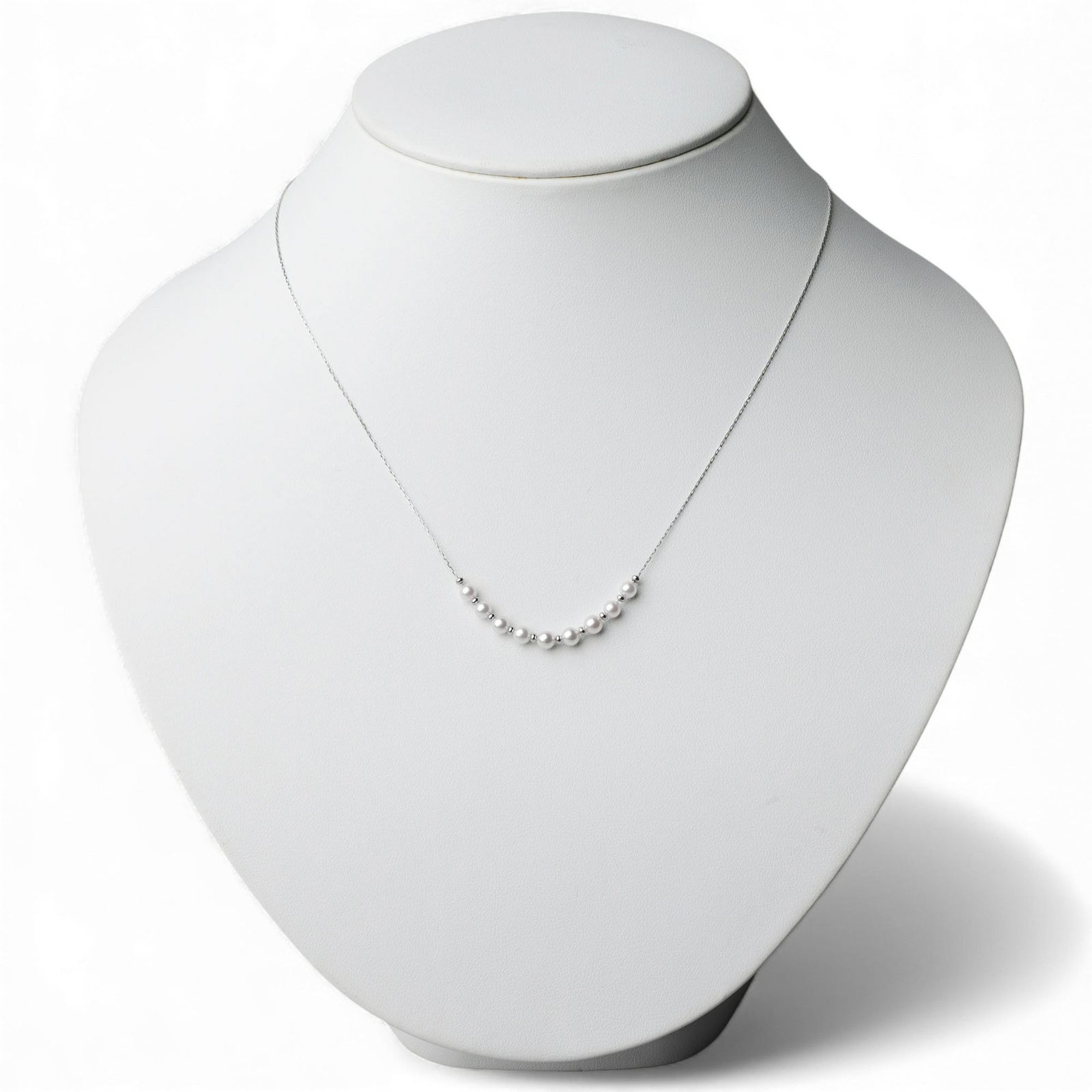 enSTYLE あこや真珠 ステーションネックレス　3.5-4.0mm PT900 スライドボール