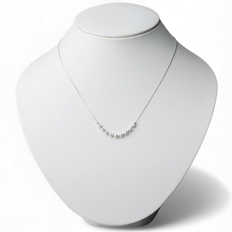 enSTYLE あこや真珠 ステーションネックレス　3.5-4.0mm PT900 スライドボール