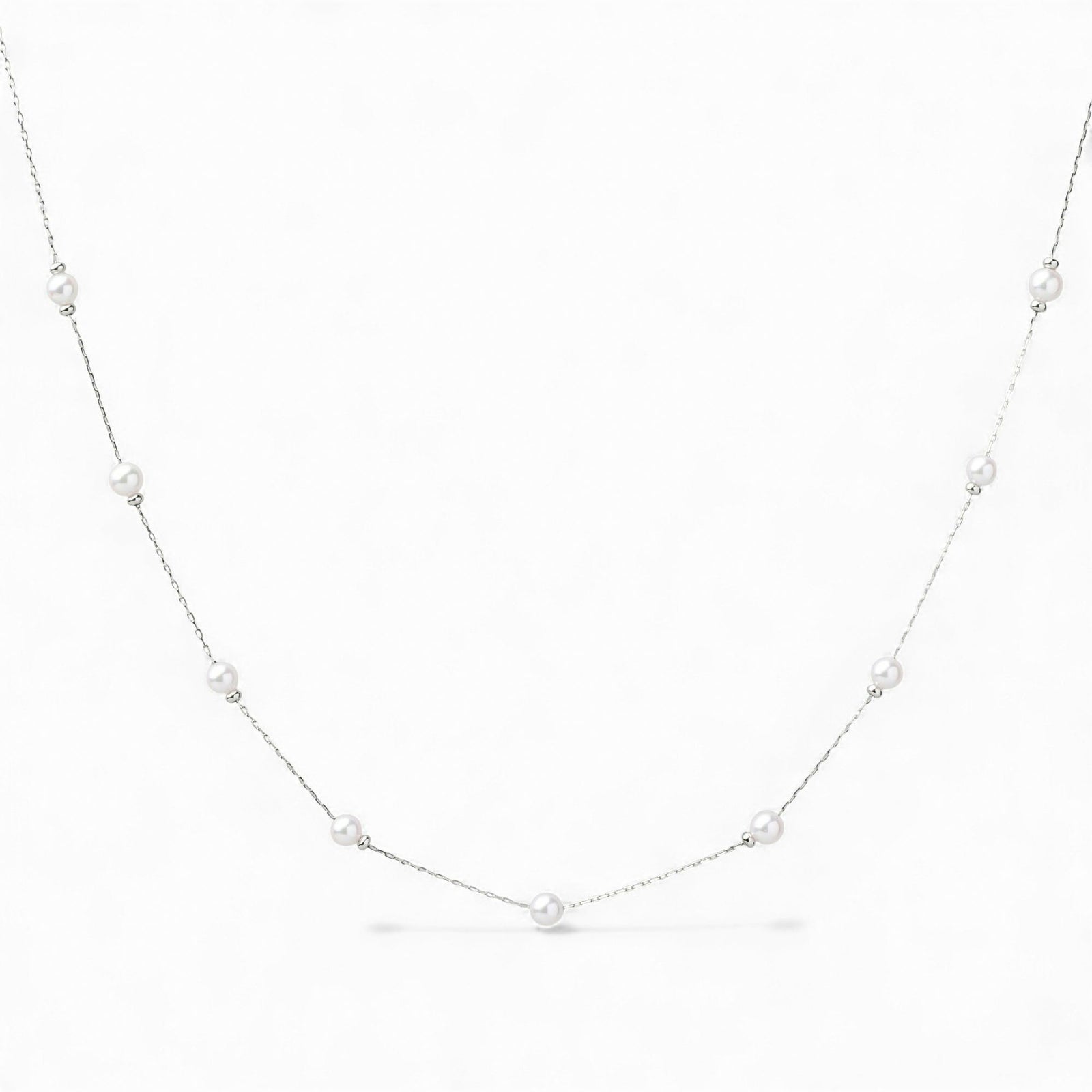 enSTYLE あこや真珠 ステーションネックレス　3.5-4.0mm PT900 スライドボール