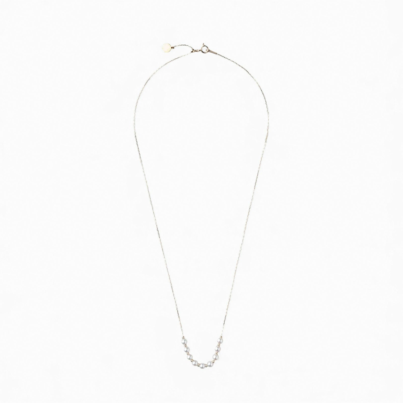 enSTYLE あこや真珠 ステーションネックレス　3.5-4.0mm K18YG スライドボール