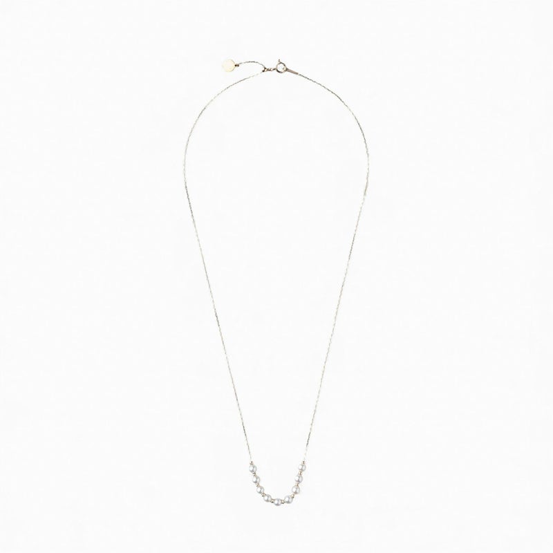 enSTYLE あこや真珠 ステーションネックレス　3.5-4.0mm K18YG スライドボール