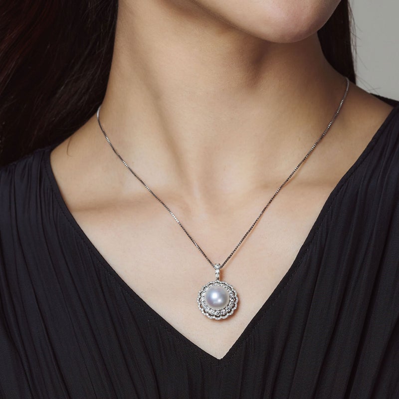 南洋白蝶真珠 ペンダントトップ　12mmUP PT900 オーロラフェニックス鑑別 [WSP]