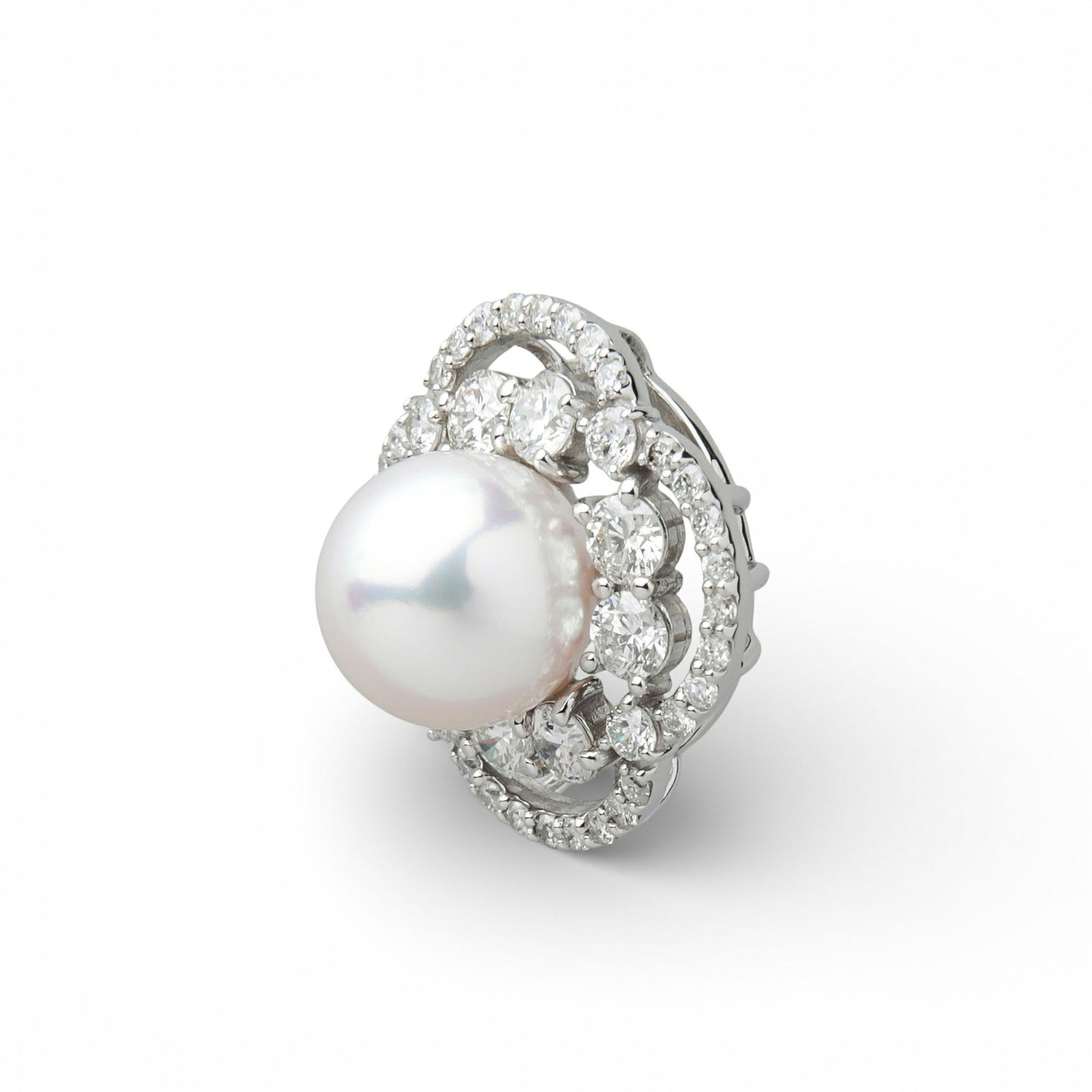 オーロラ花珠真珠 ダイヤモンド ペンダントトップ　8.0-8.5mm PT900 -TOP Quality- [WSP]