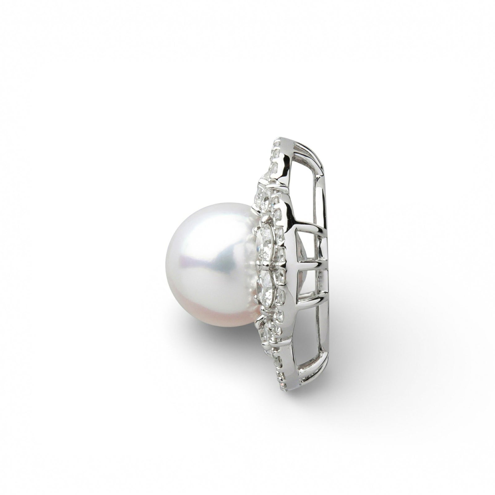 オーロラ花珠真珠 ダイヤモンド ペンダントトップ　8.0-8.5mm PT900 -TOP Quality- [WSP]