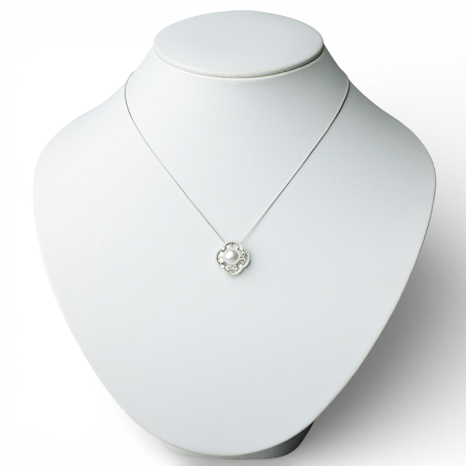 オーロラ花珠真珠 ダイヤモンド ペンダントトップ　8.0-8.5mm PT900 -TOP Quality- [WSP]