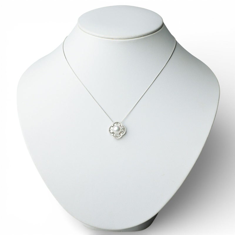 オーロラ花珠真珠 ダイヤモンド ペンダントトップ　8.0-8.5mm PT900 -TOP Quality- [WSP]