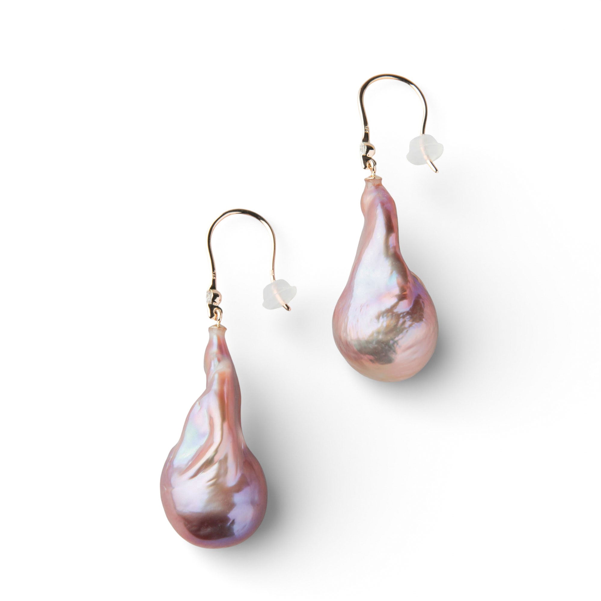 WEB限定】Unique+ 淡水バロック真珠 フックピアス 12mmUP K18YG