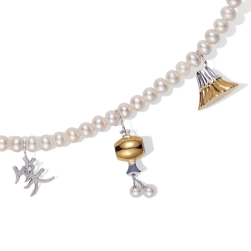  ENGI エンギチャームネックレス　淡水真珠 4.0-4.5mm/2.0-2.5mm　SV925