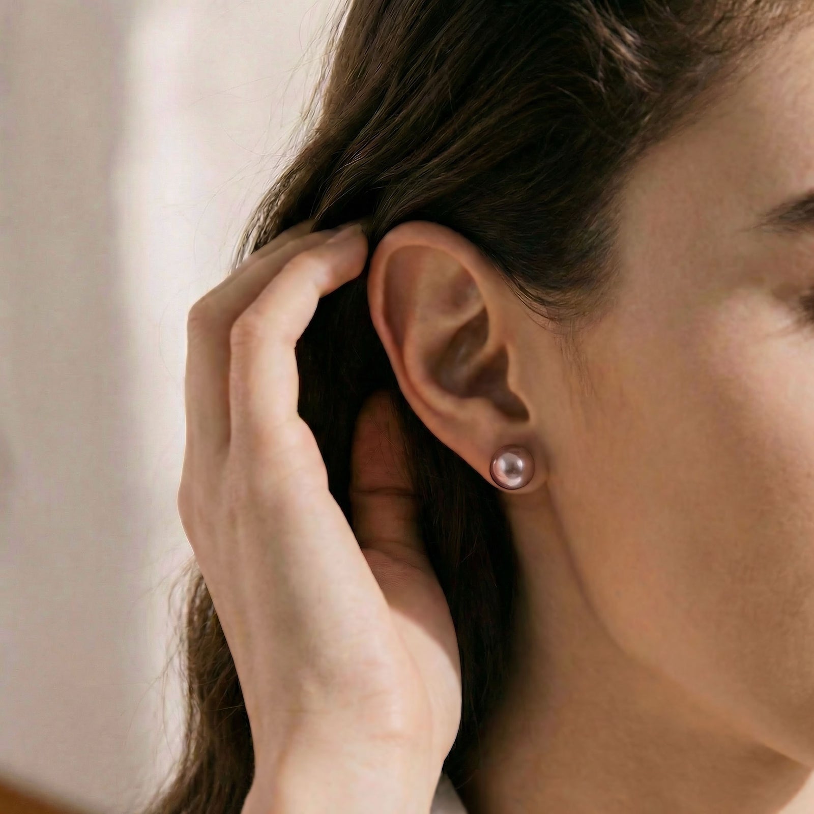 Mauvette 淡水有核真珠 ピアス　11mmUP PT900