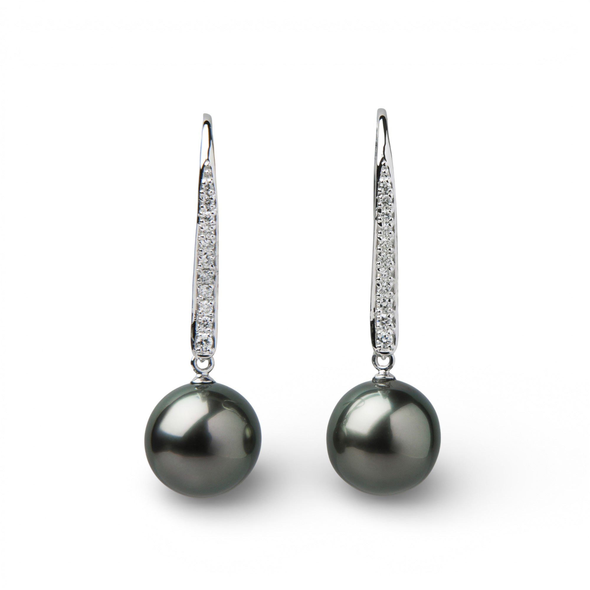 LUXE タヒチ黒蝶真珠 フックピアス 9mmUP PT900/K18YG | 南洋真珠