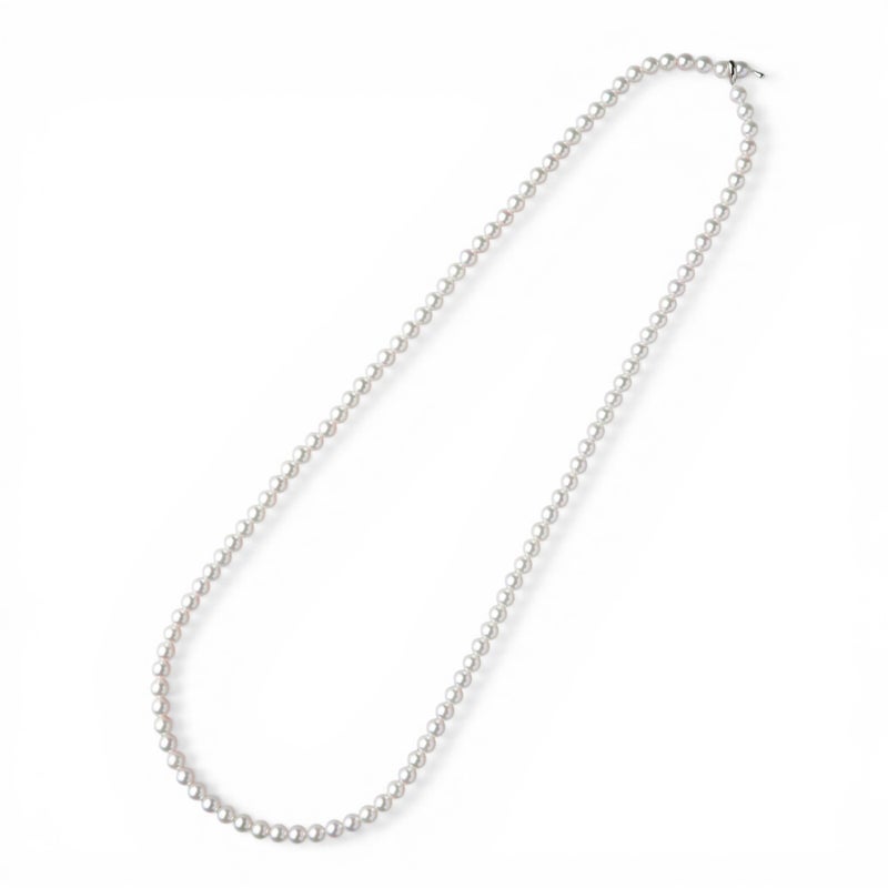 あこや真珠 ロングネックレス　7.0-7.5mm 80cm　クリッカー