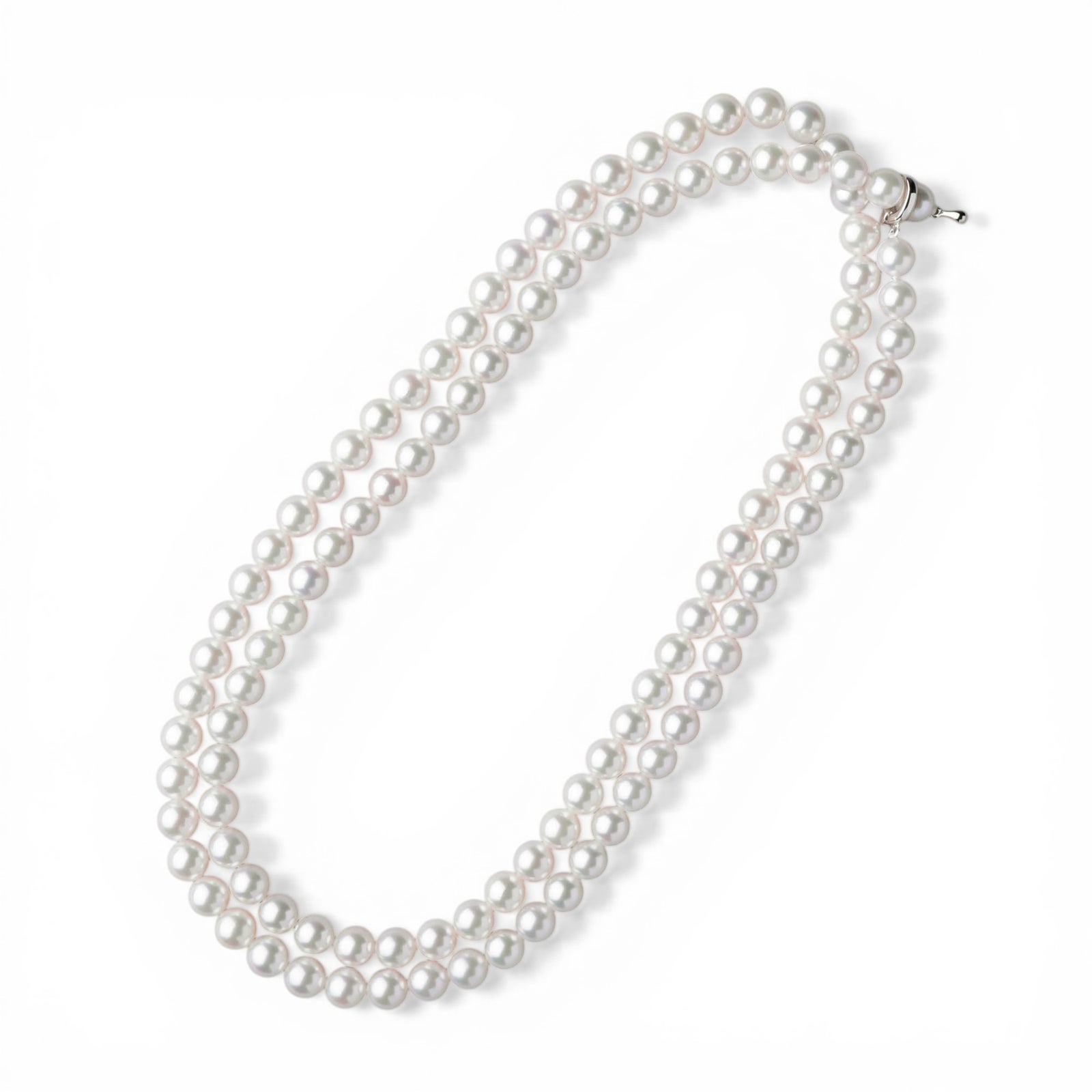 あこや真珠 ロングネックレス　7.0-7.5mm 80cm　クリッカー