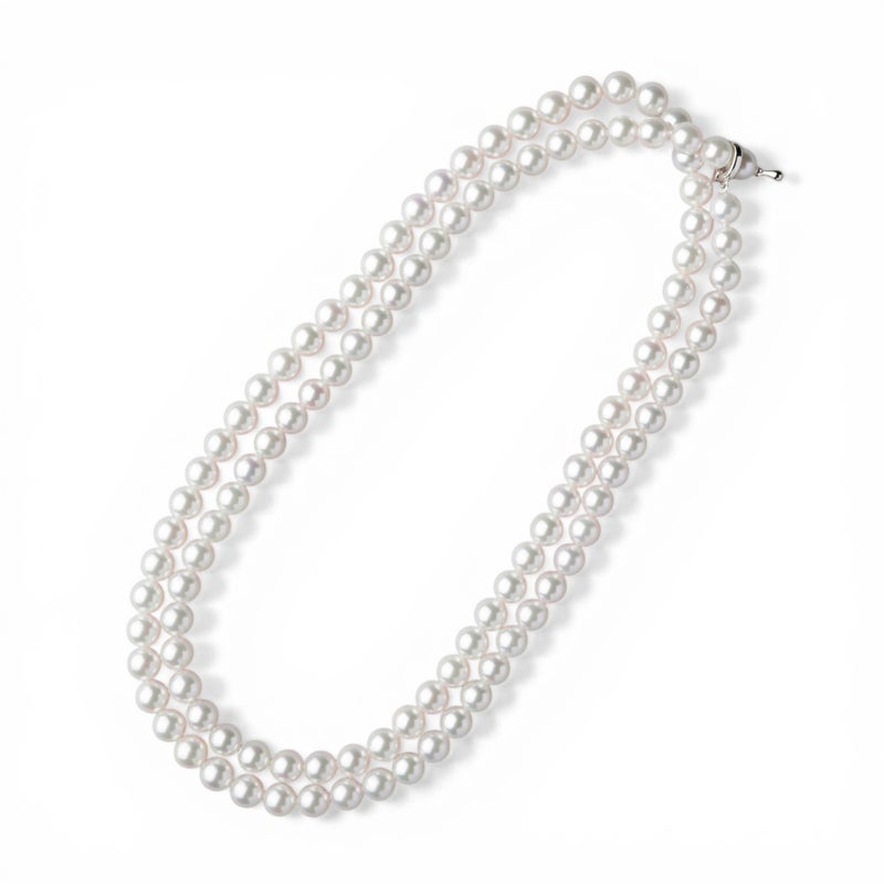 あこや真珠 ロングネックレス　7.0-7.5mm 80cm　クリッカー