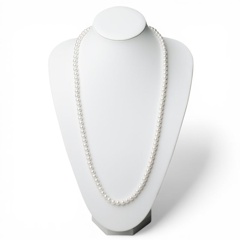 あこや真珠 ロングネックレス　7.0-7.5mm 80cm　クリッカー