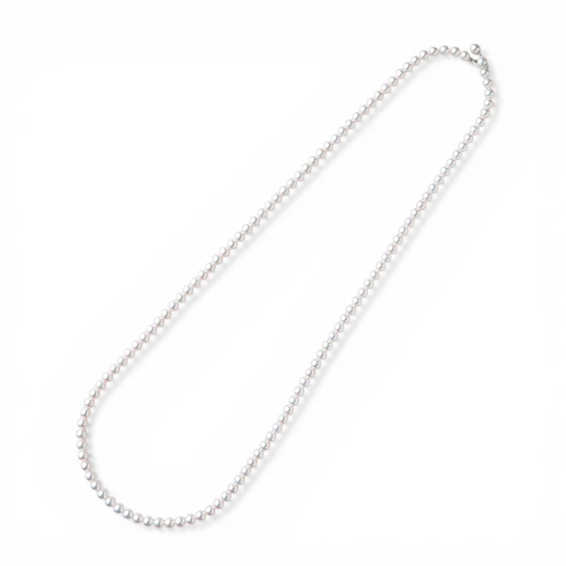 あこや真珠 ロングネックレス　6.5-7.0mm 80cm ダイヤクリッカー