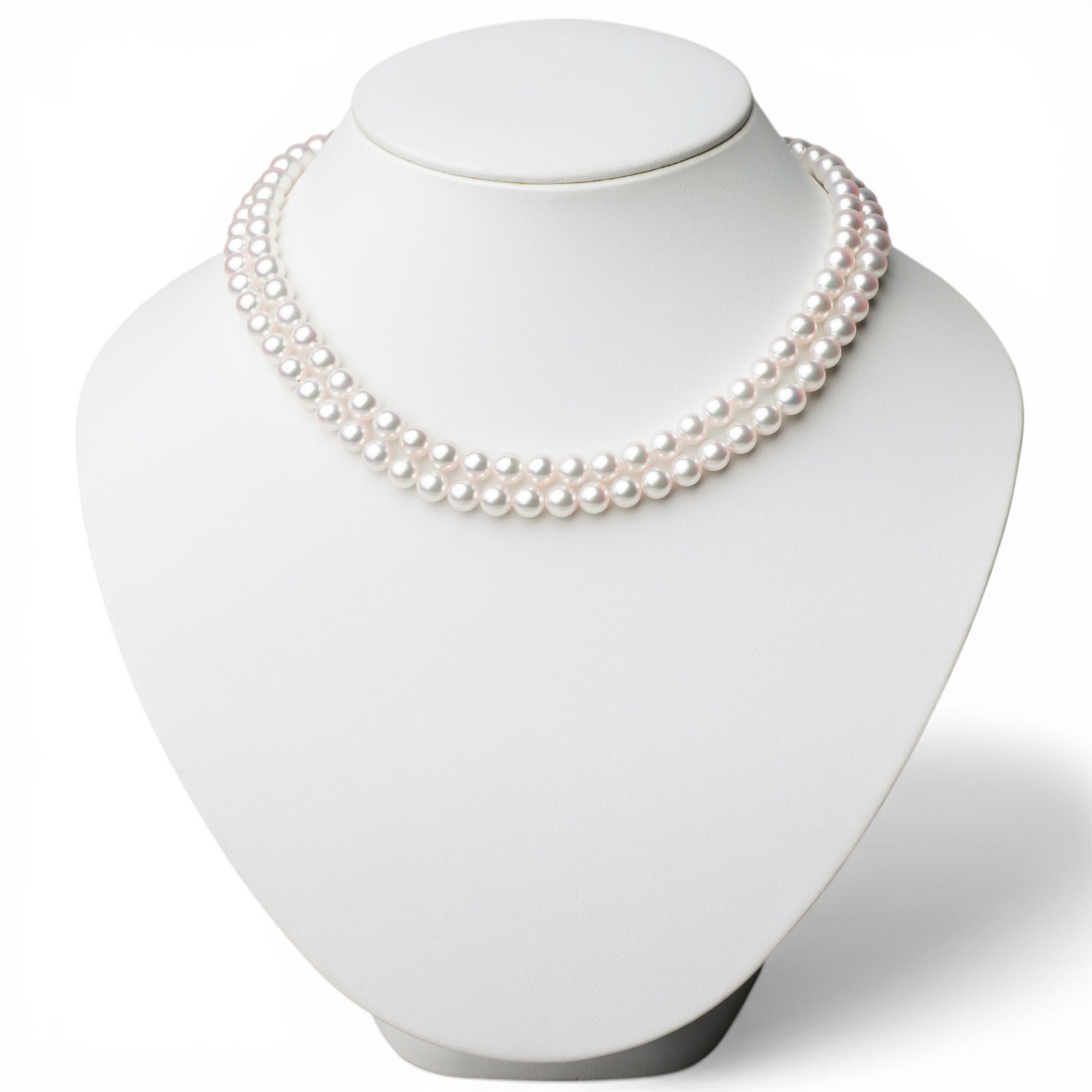 あこや真珠 ロングネックレス　6.5-7.0mm 80cm ダイヤクリッカー